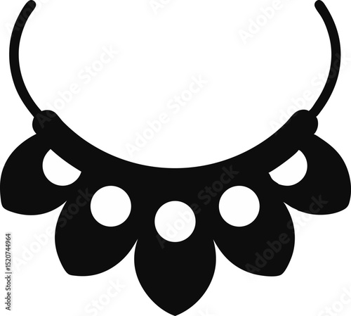 Sensory Chew Necklace Silhouette Vector Illustration