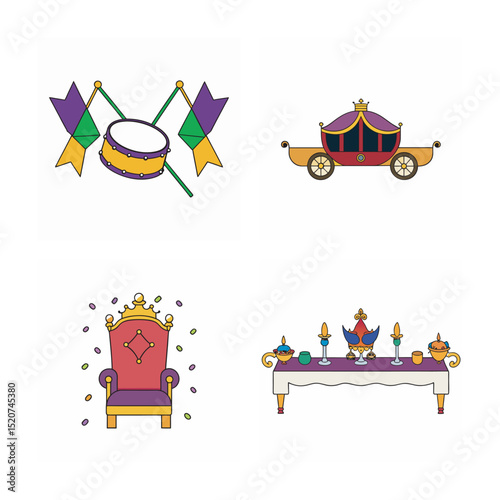 Mardi grass vector set