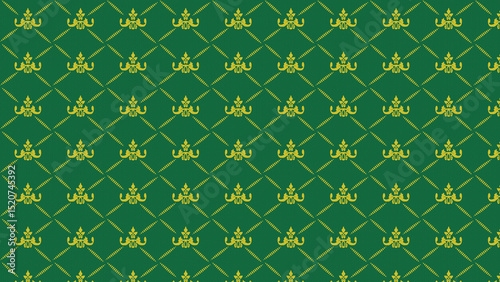 Seamless Ornamental Lattice Pattern with Decorative Royal Motifs