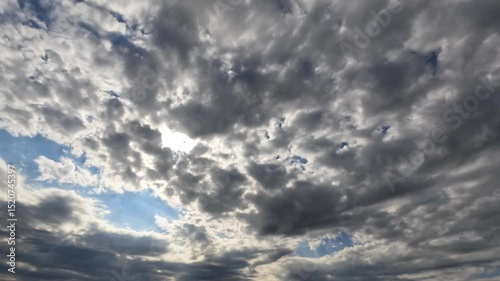 timelapse of the sky of cloudiness clouds and sun for weather forecast