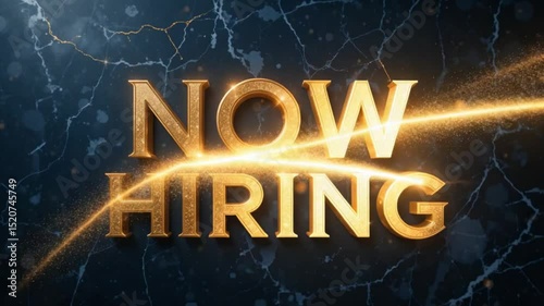 Sparkling Gold Now Hiring Announcement Ideal for Job Recruitment Websites and Social Media Posts