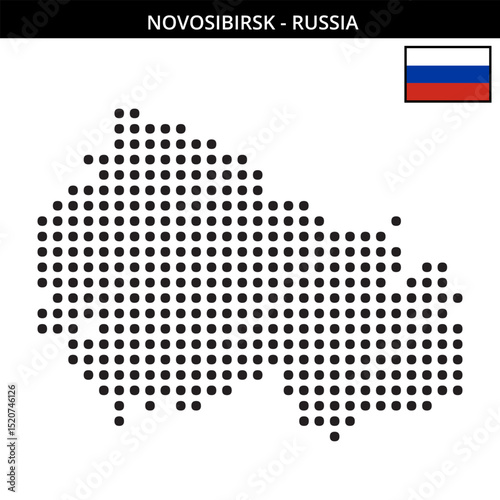 Big dots map of Novosibirsk in Russia
