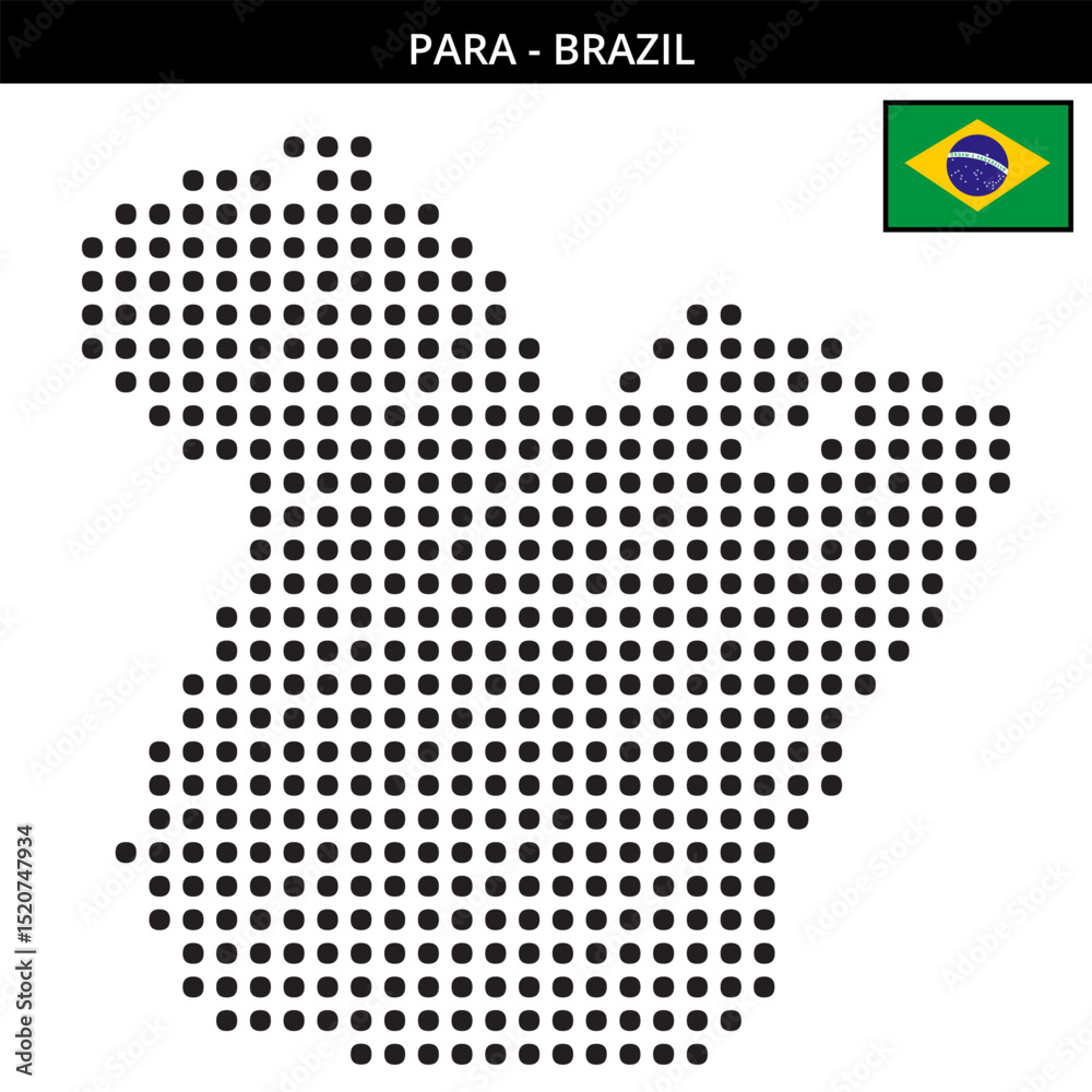 Fototapeta premium Big dots map of para in Brazil