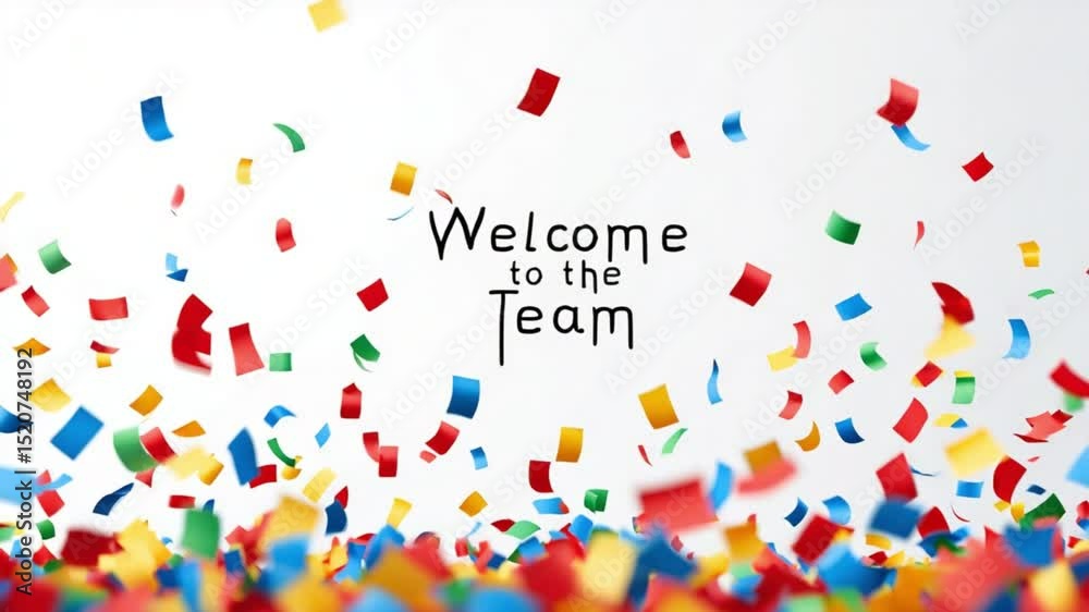 Celebrate New Team Members with Festive Colorful Confetti Falling Background Animation Celebrate New Team Members with Festive Colorful Confetti Falling Background Animation