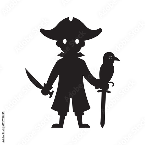 Adventure Pirate Holding Sword Silhouette