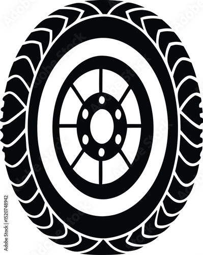 car wheel icon over white background, black and white design. vector illustration