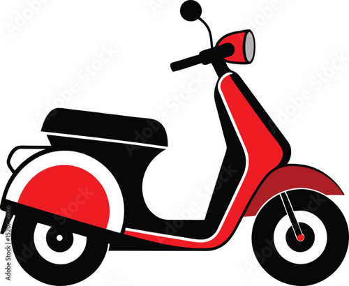 Vintage scooter icon on white background. Vector illustration EPS10