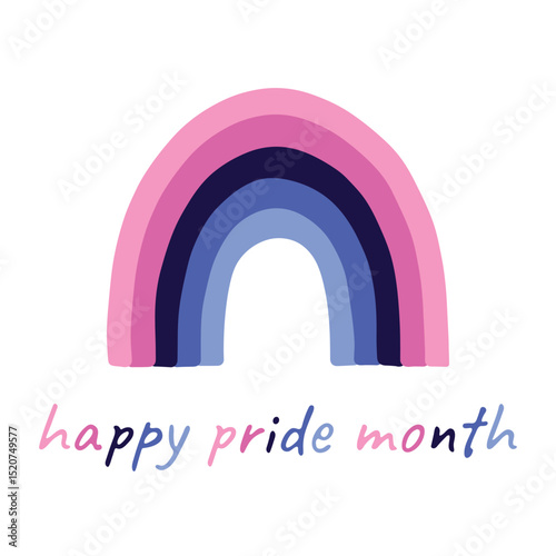 Colorful rainbow shape Omnisexual pride flag Happy pride day LGBTQIA community Pride Month Vector hand drawn doodle for posters, stickers, logo, cards
