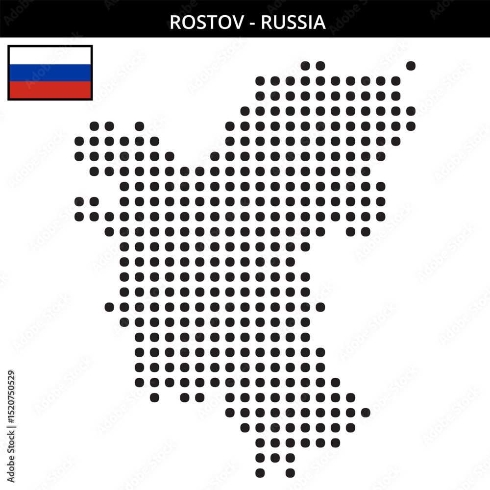 Obraz premium Big dots map of Rostov in Russia