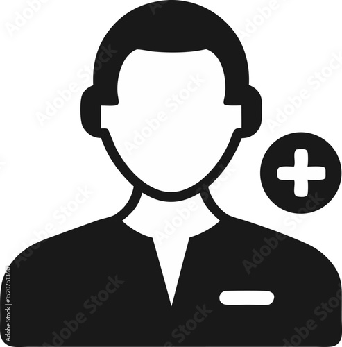 Telemedicine Call Icon Silhouette Vector Illustration