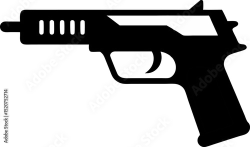 Thermometer Gun Silhouette Vector Illustration 