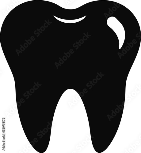 Tooth Silhouette Vector Illustration 