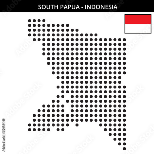 Big dots map of south-papua in Indonesia