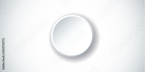 Abstract white empty background with circular shape, minimal design, clean, modern, and soft shadow effect