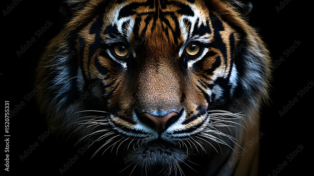 Fototapeta premium Close-up portrait of a tiger's face.