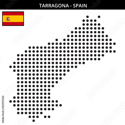 Big dots map of tarragona in Spain