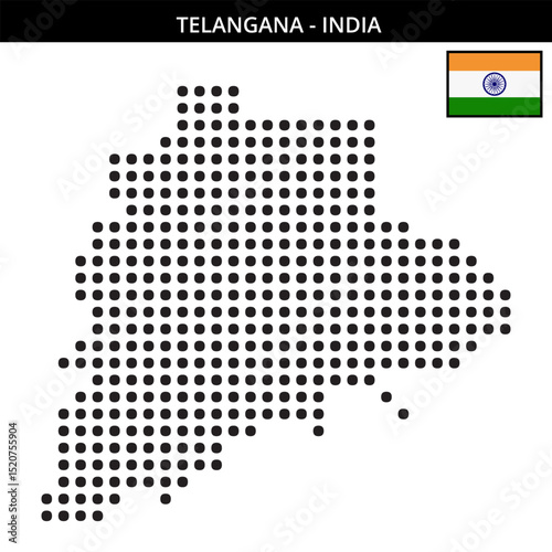 Big dots map of telangana in India