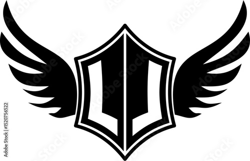 LL logo emblem with winged and shield template