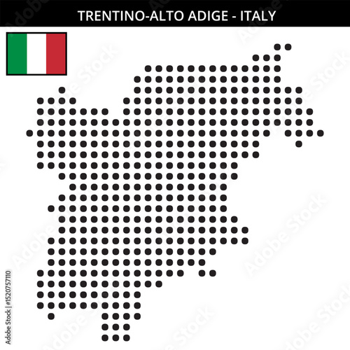 Big dots map of trentino-alto-adige in Italy