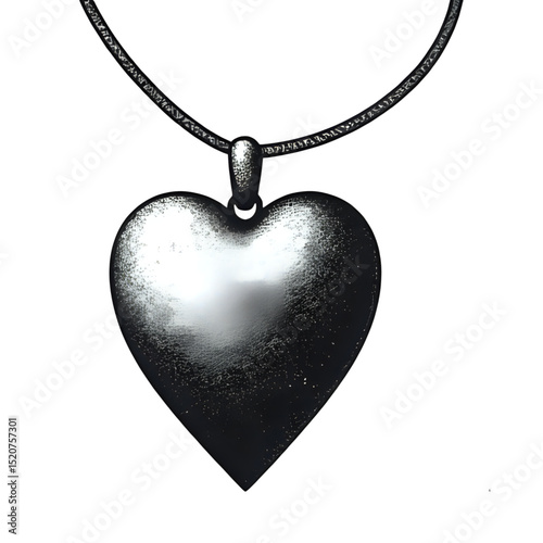 Heart Pendant on a Cord: A captivating illustration showcasing a heart-shaped pendant suspended gracefully from a delicate cord, offering a visual of beauty and symbolism.