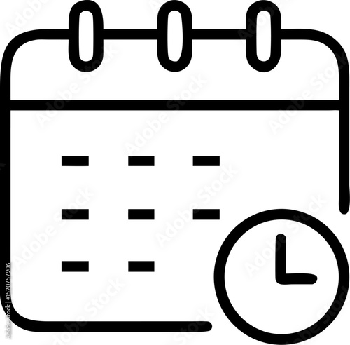 calendar vector outline icon on white or transparent background