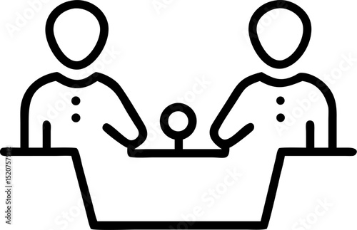 meeting vector outline icon on white or transparent background
