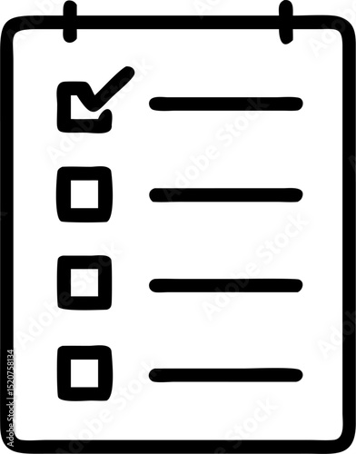 to do list vector outline icon on white or transparent background