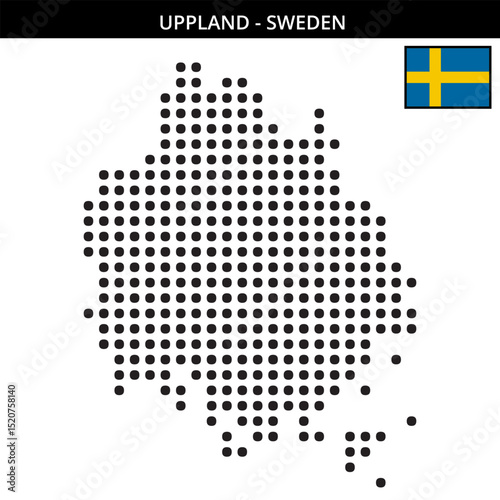 Big dots map of Uppland in Sweden