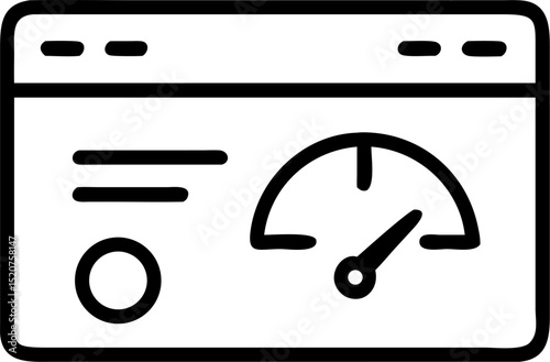 dashboard vector outline icon on white or transparent background