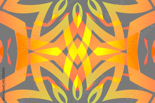 Beautiful glow colour gradient flower line art pattern wallpaper of indonesian traditional abstract batik ethnic dayak ornament for commercial ads	