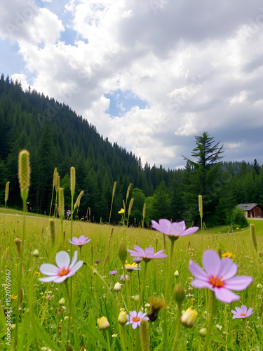 Pasture with flowers, Austria, Lower Austria, Waldviertel, Gmuen