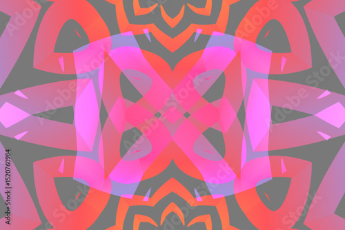 Beautiful glow colour gradient flower line art pattern wallpaper of indonesian traditional abstract batik ethnic dayak ornament for commercial ads	