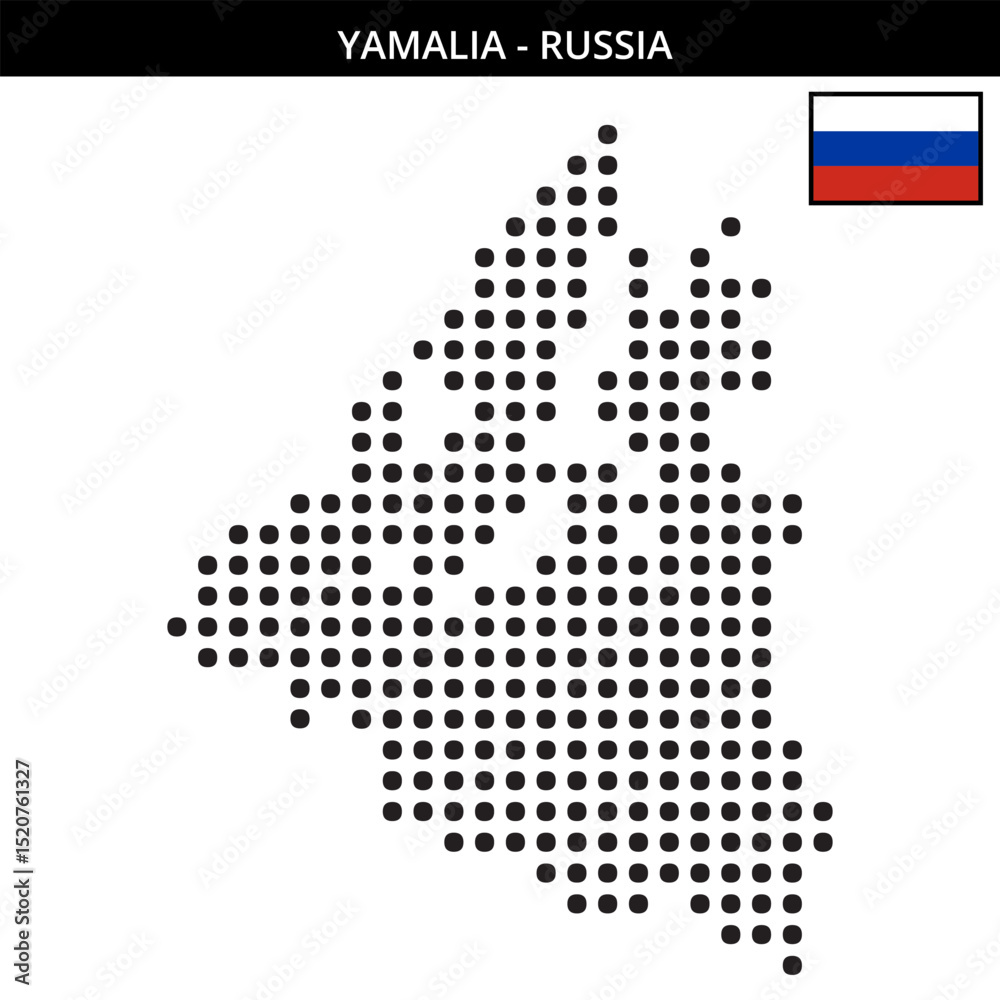 Fototapeta premium Big dots map of Yamalia in Russia