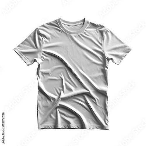 Draped White T-Shirt Mockup, Clean and Simple Design isolated on transparent background Generative AI.
