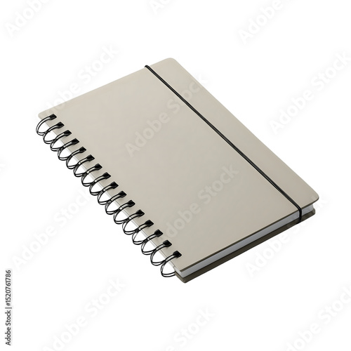 Blank Spiral Notebook Ready For Notes, Ideas, and Sketches isolated on transparent background Generative AI.