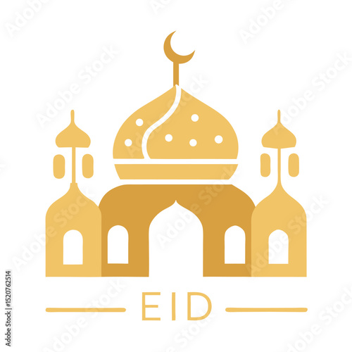 Playful Eid illustration of a cheerful goat with stars and festive lanterns