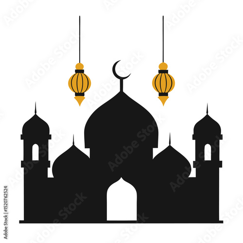 Black and white Arabic Eid calligraphy set, ideal for identity and print design.