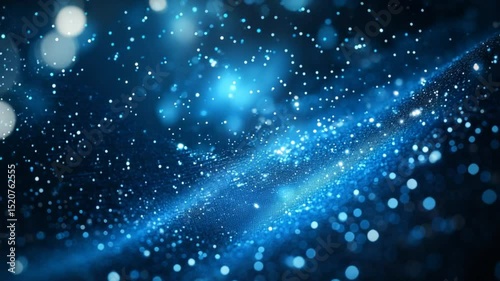 Abstract blue sparkling particle wave background for technology innovation concept