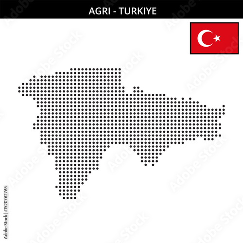 Medium dots map of Agri in Turkiye