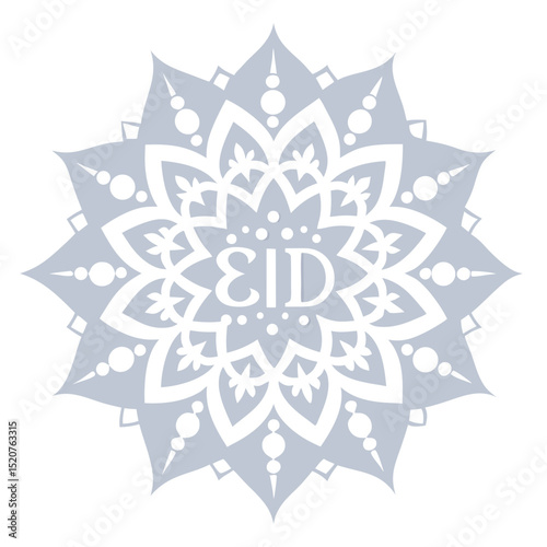 Graceful White Eid Background with Lace-Inspired Mandala Patterns
