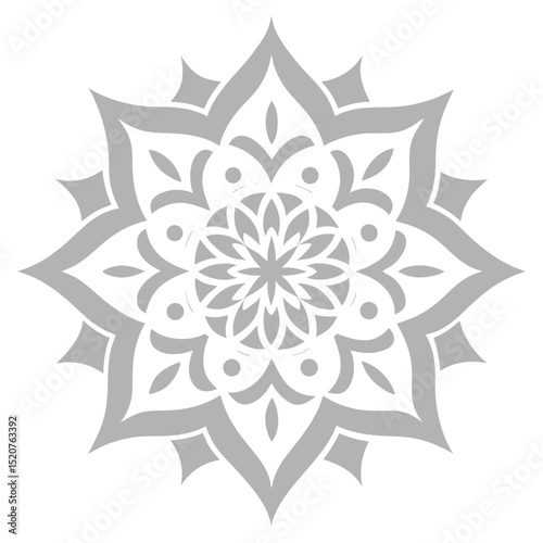 White and Silver Mandala Eid Design Radiating Peace and Sophistication