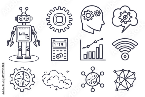 set of hand drawn icons