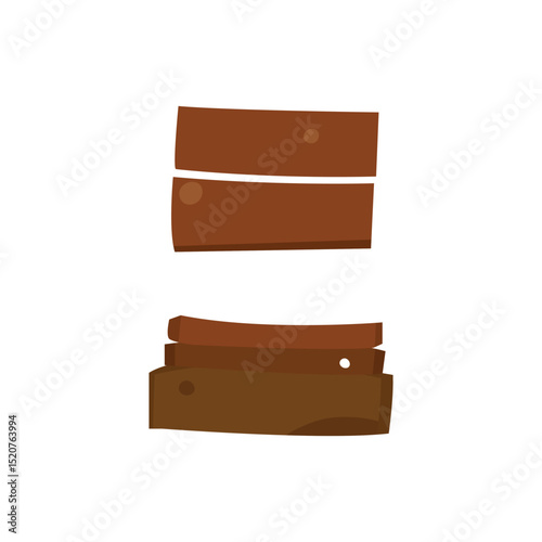 Wallpaper Mural Cartoon wooden planks set. Rustic timber boards in flat style, on white background. Torontodigital.ca