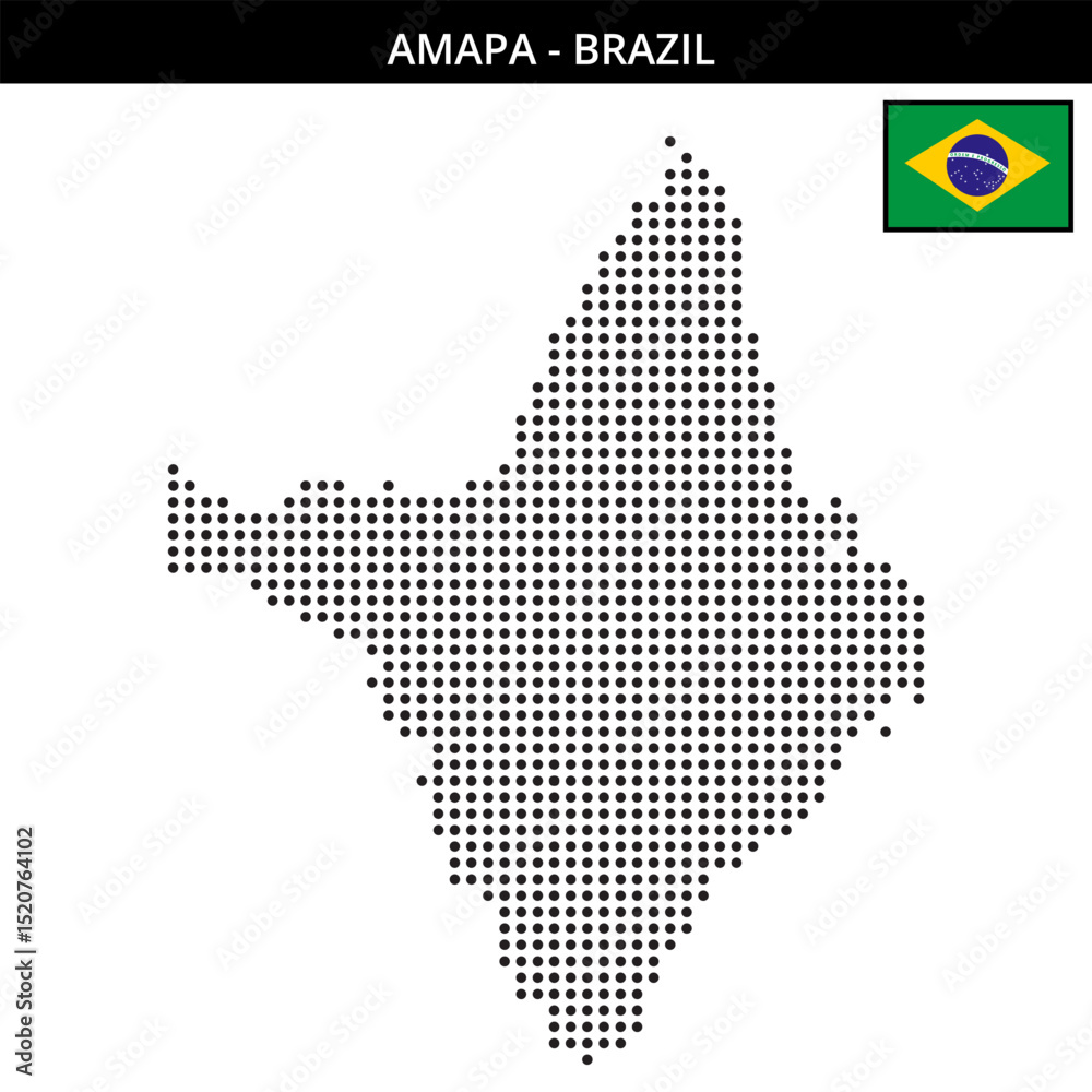 Obraz premium Medium dots map of amapa in Brazil
