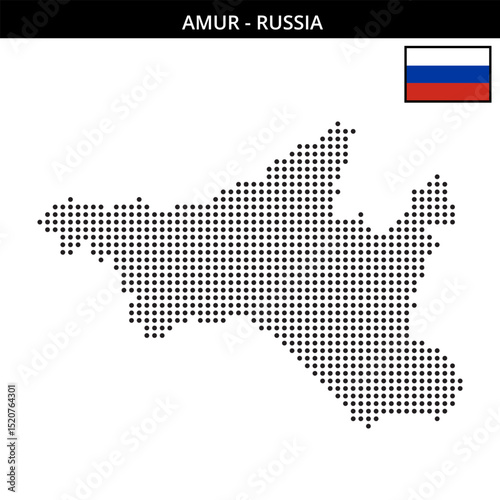 Medium dots map of amur in Russia