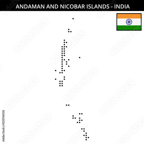Medium dots map of andaman-and-nicobar-islands in India