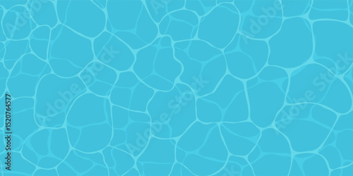 Abstract background of blue pool water with sun reflections, sea and ocean surface. Vector illustration suitable for summer, vacation, travel.