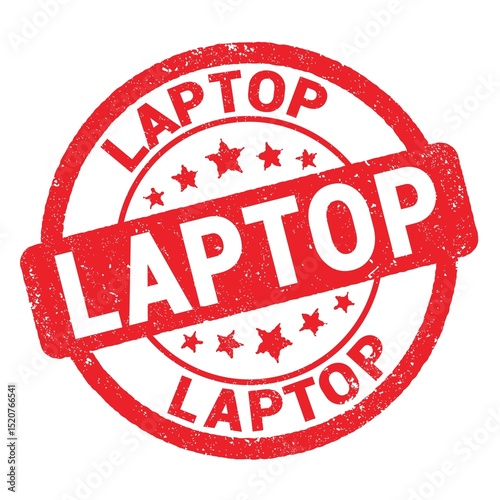 LAPTOP text written on red stamp sign.