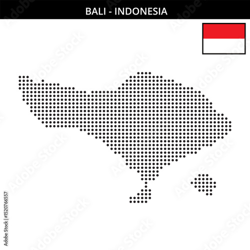 Medium dots map of bali in Indonesia