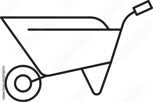 Labor Wheelbarrow Silhouette Vector Design, Wheelbarrow Construction, Vector Illustration.